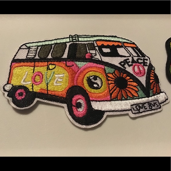 Peace hippie van tye dye iron on embroidered patch - Picture 1 of 2